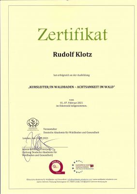 Zertifikat Waldbaden